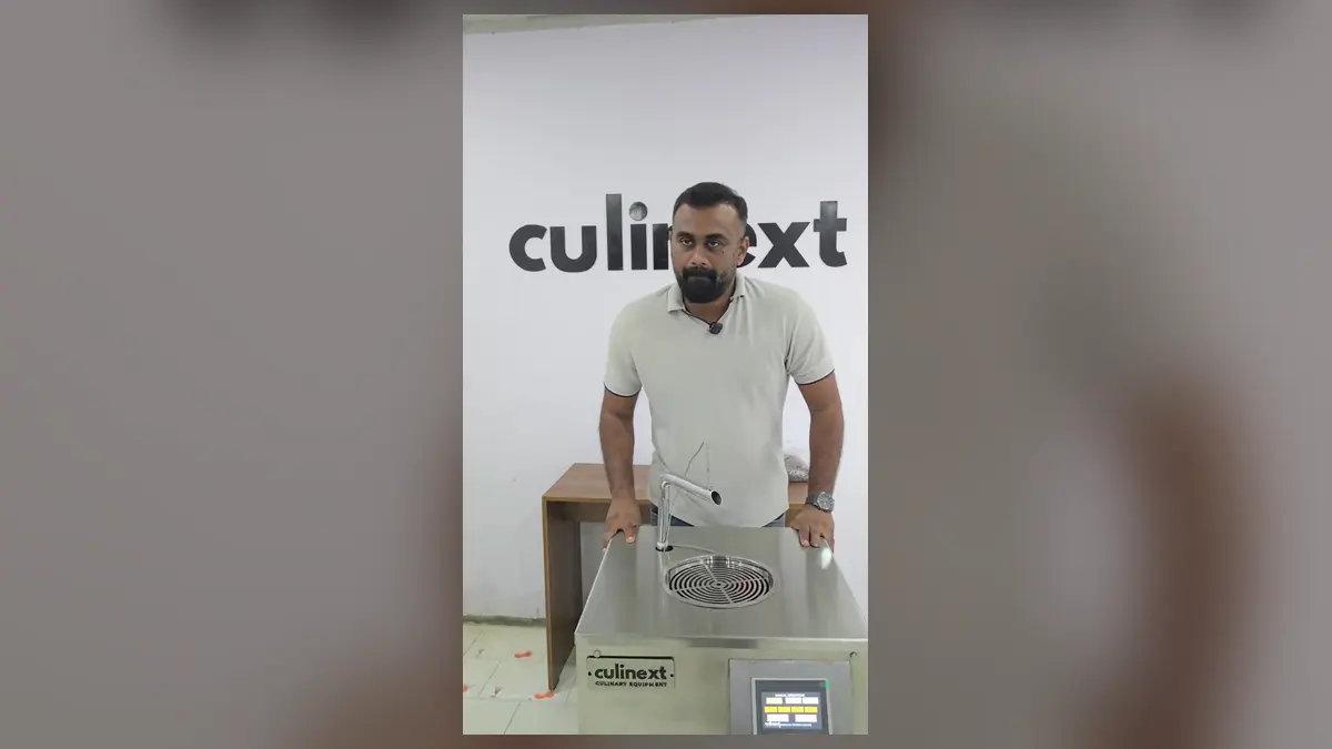 Deepak presenting Culinext's new continuous tempering machines